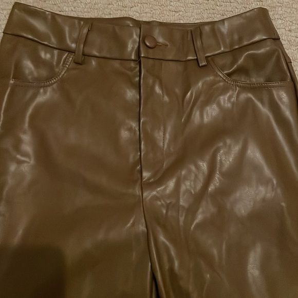 NWOT Mocha brown leather pants size medium - Picture 5 of 7